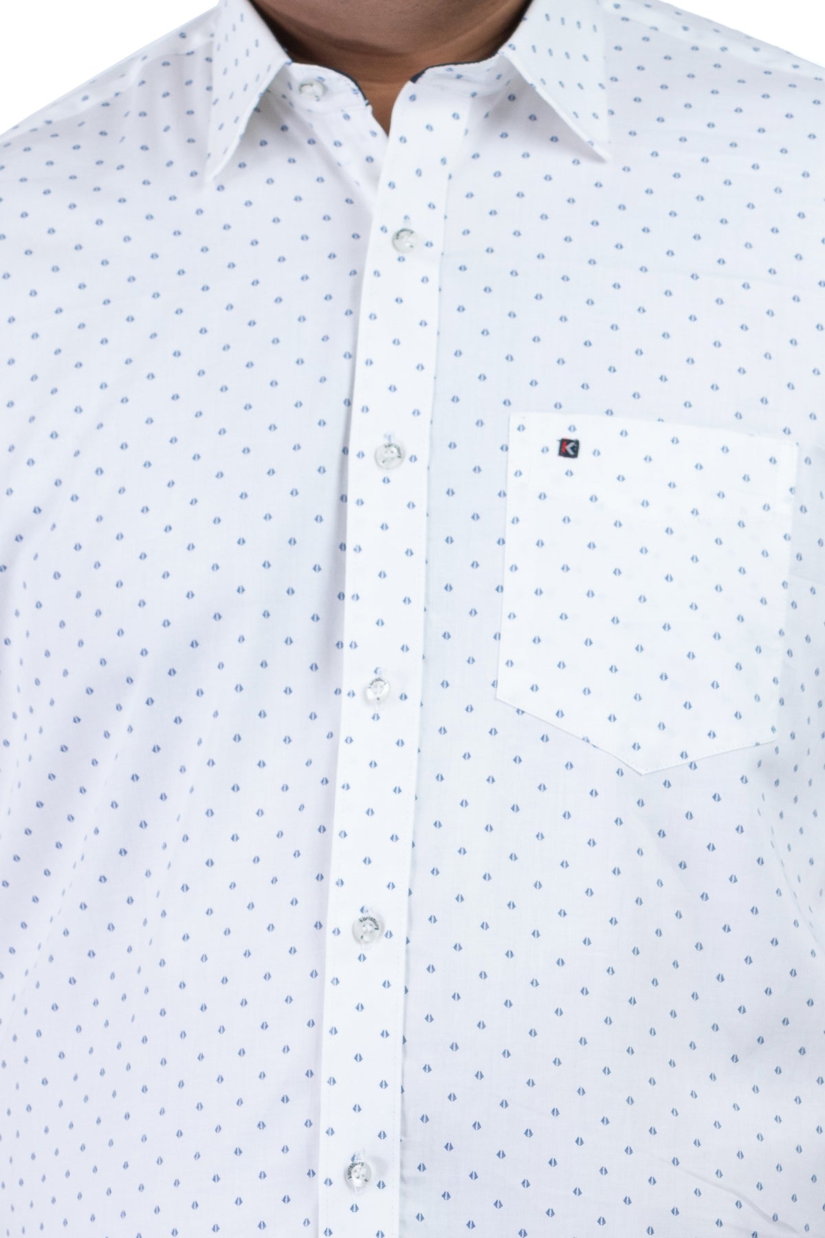 Men's  White Blue Plus Size Shirt