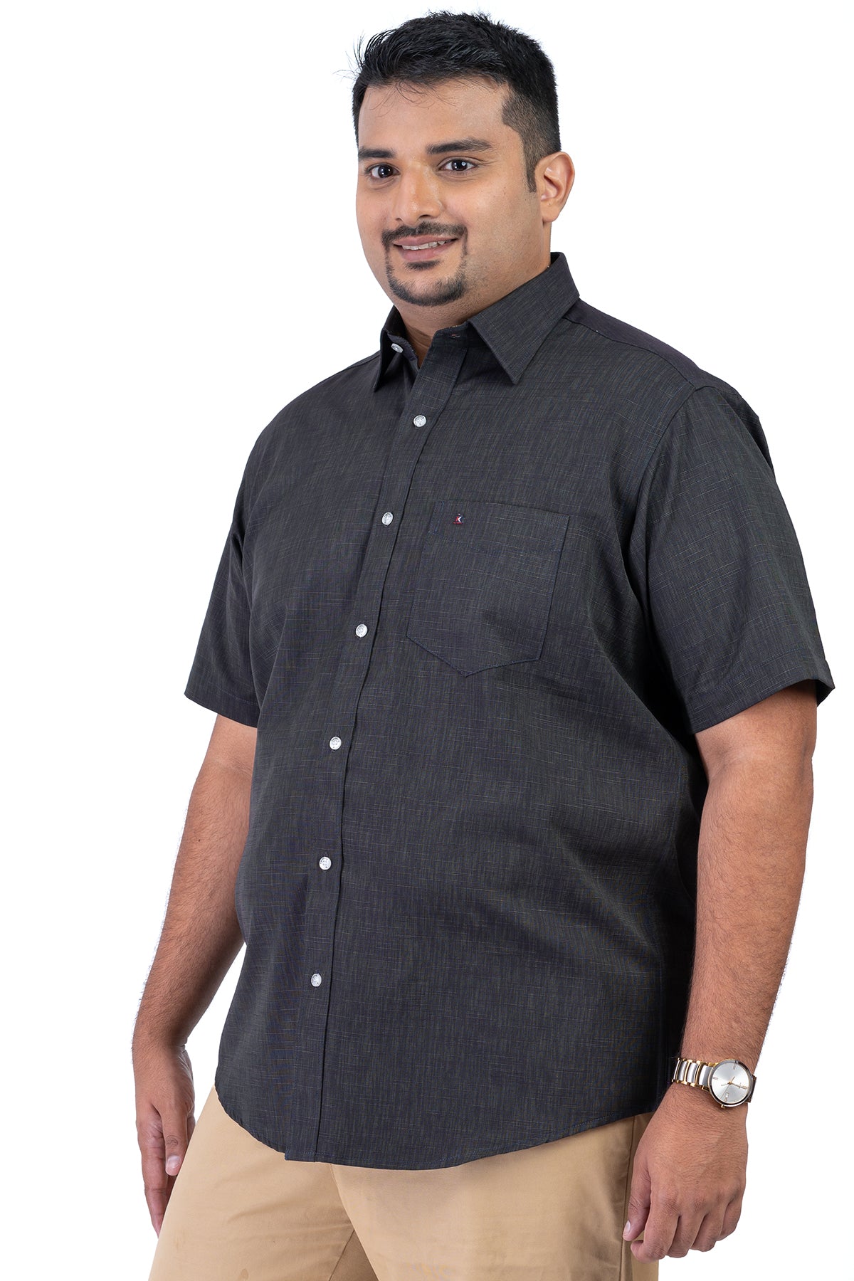 Men's Black  Plus Size Shirt