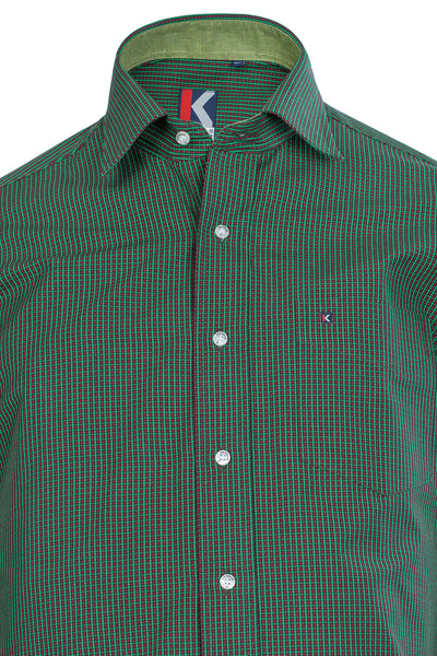 Mens Green Regular Fit Shirt
