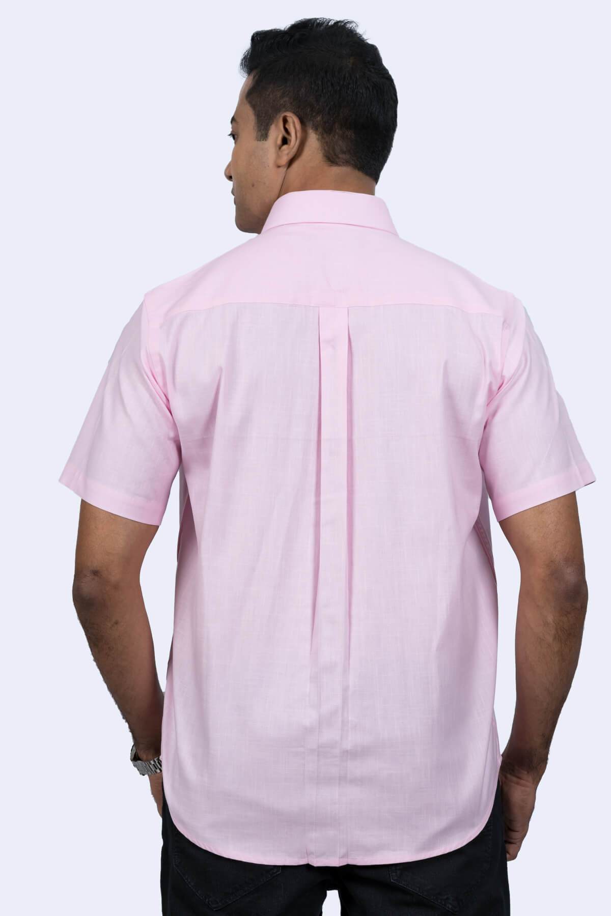 Mens Pink Regular Fit Shirt