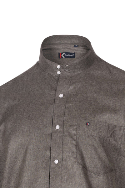 Ash Brown Regular Fit Shirt