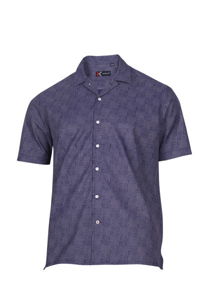Navy Geometric Printed Regular Fit Shirt