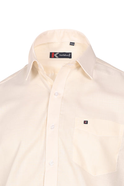 Off-White Solid Regular Fit Shirt