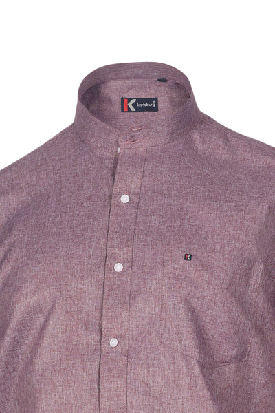 Mauve Solid Regular Fit Shirt