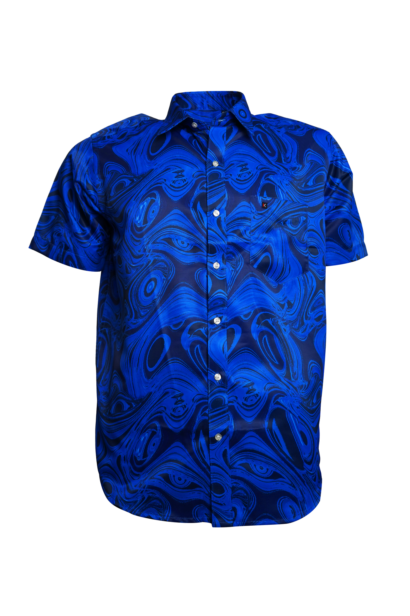 Men's Deep Blue Print Shirt