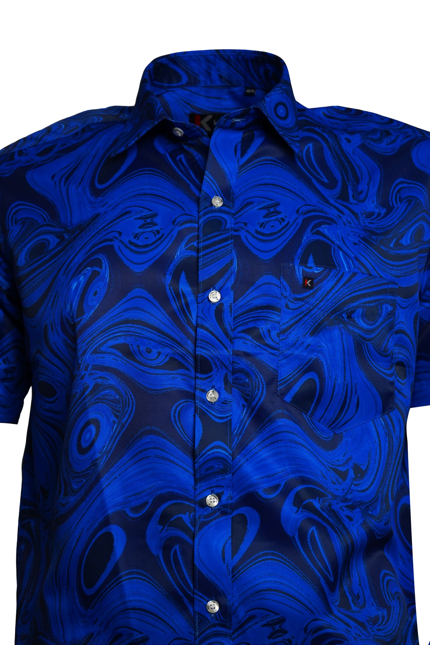 Men's Deep Blue Print Shirt