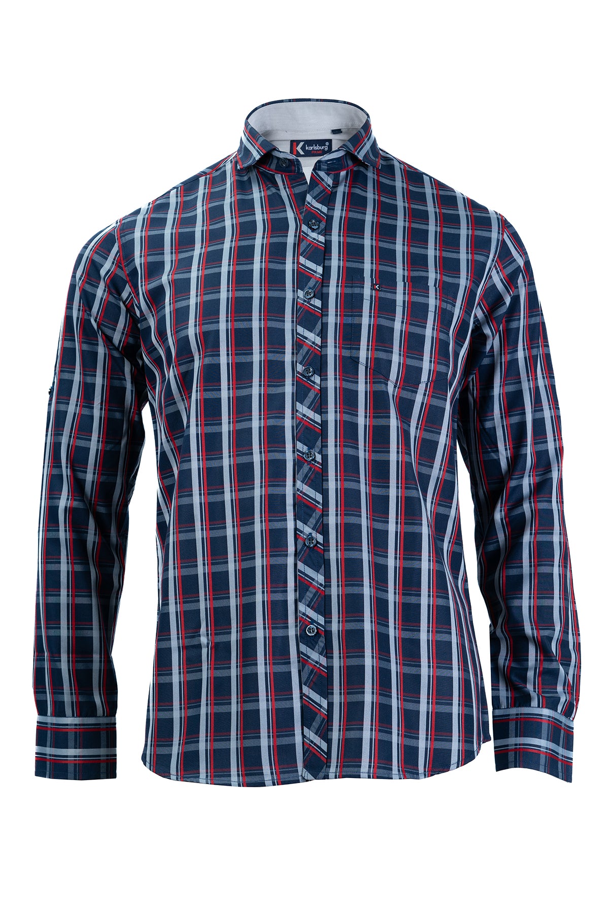 Men's Blue Red Checked Shirt