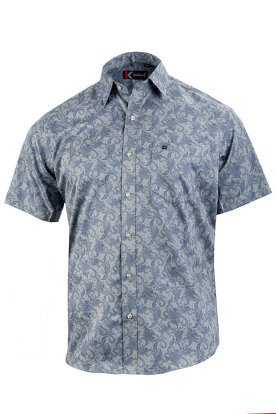 Mens Blue Printed Shirt