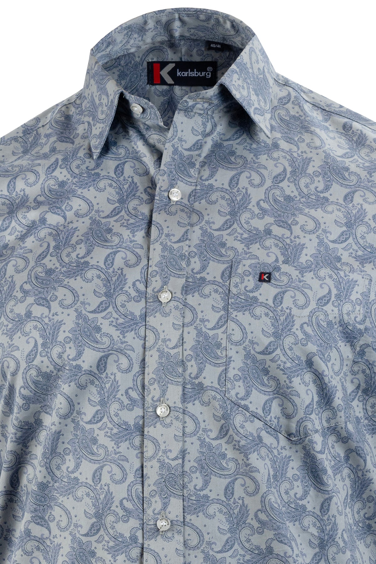 Mens Blue Printed Shirt