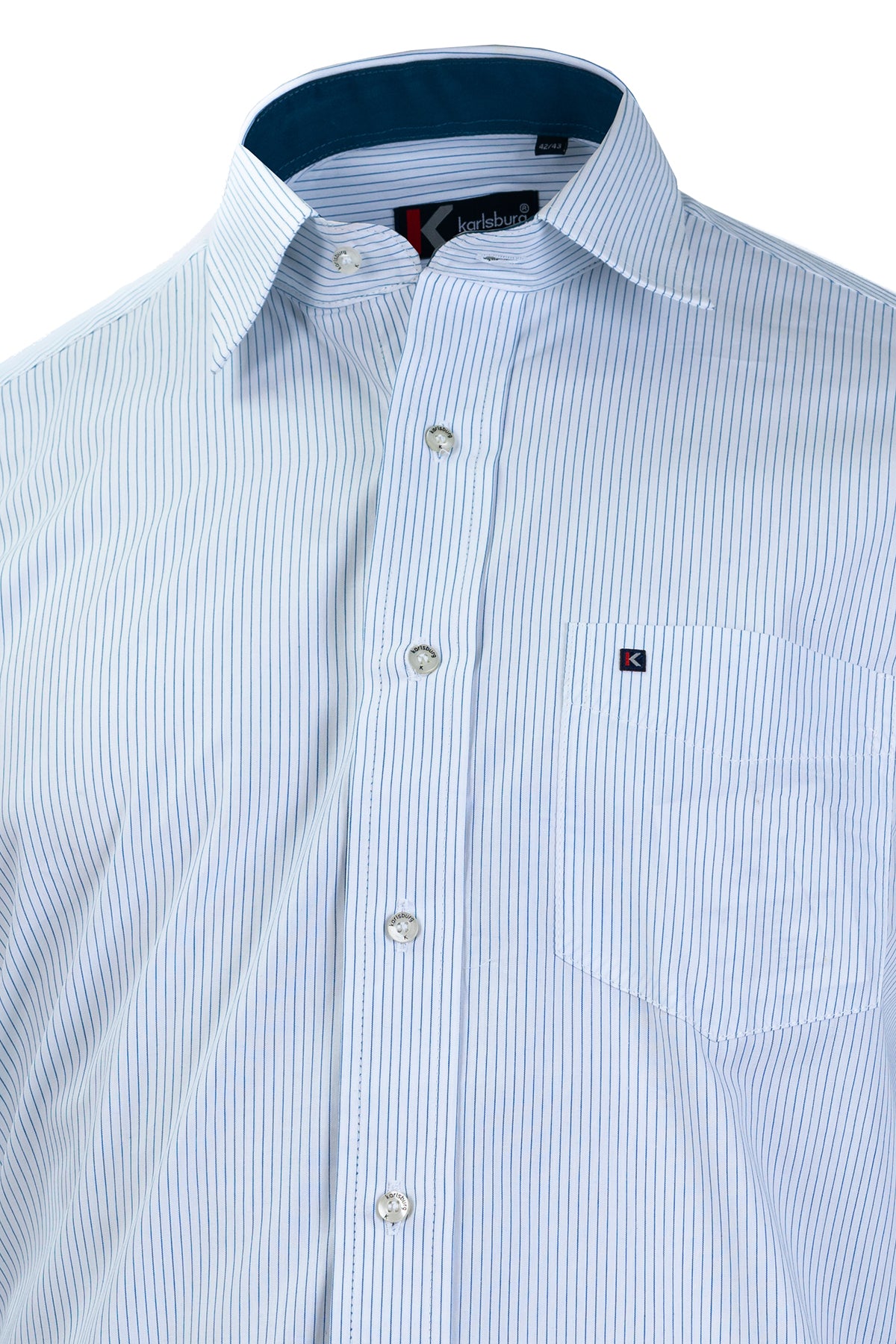 Men's Blue White Striped Slim Fit Shirt