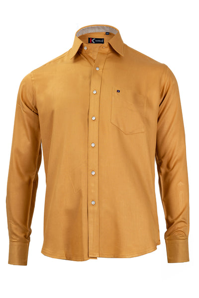 Men's Mustard Yellow Slim Fit Shirt