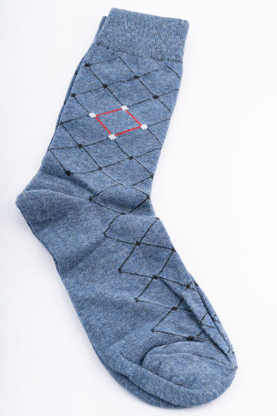 Men's Cotton Blended Blue Socks(combo set) (3 pairs)