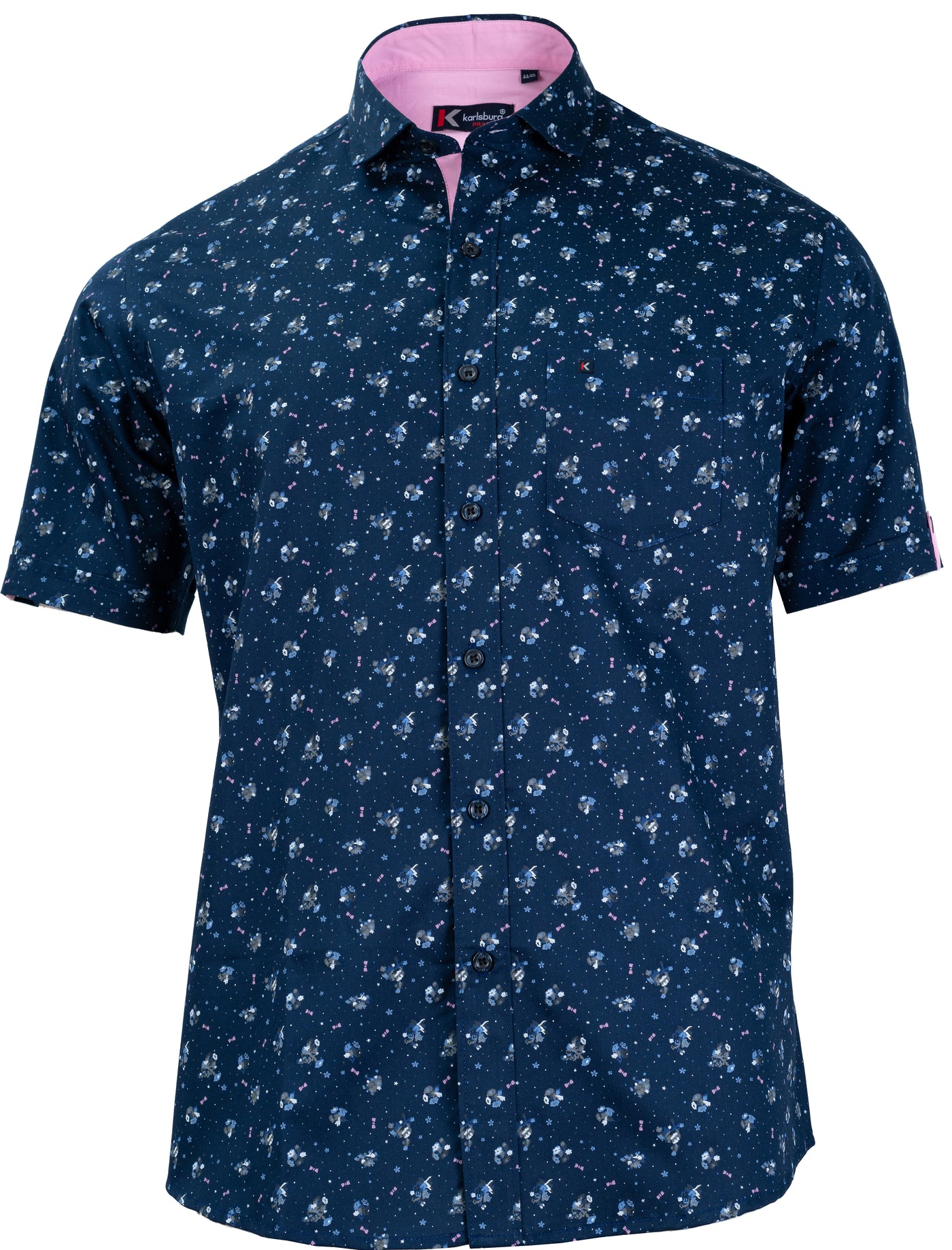 Men's Blue Floral Printed Shirt