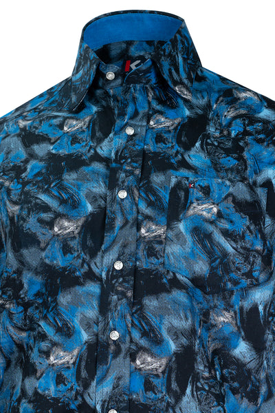 Men's Blue Mystic Printed Shirt