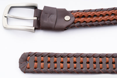 Classic Brown and Black Leather Belt