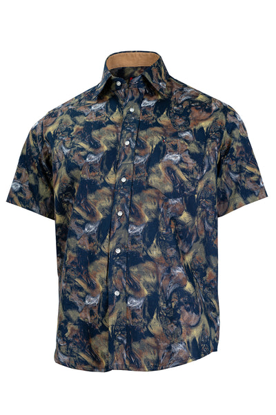 Men's Navy Blue Mystic Printed Shirt