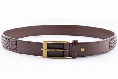 Classic Mahogany Brown Leather Belt
