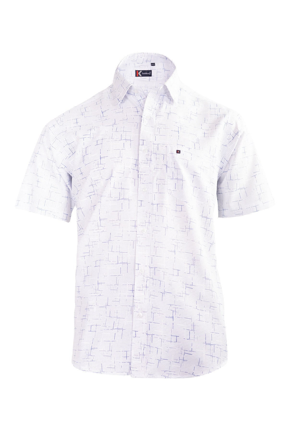 Men's White Blue Shirt