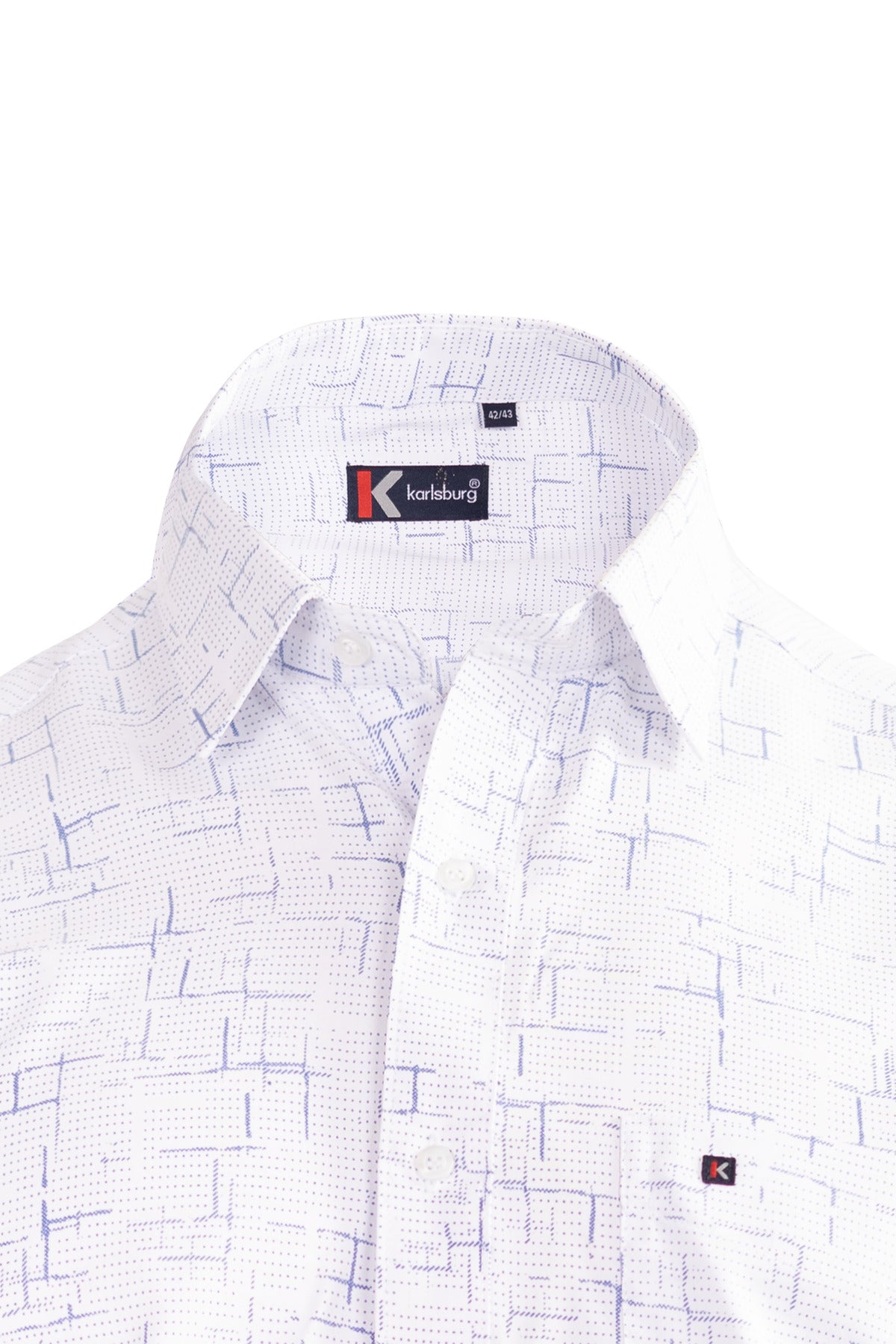 Men's White Blue Shirt