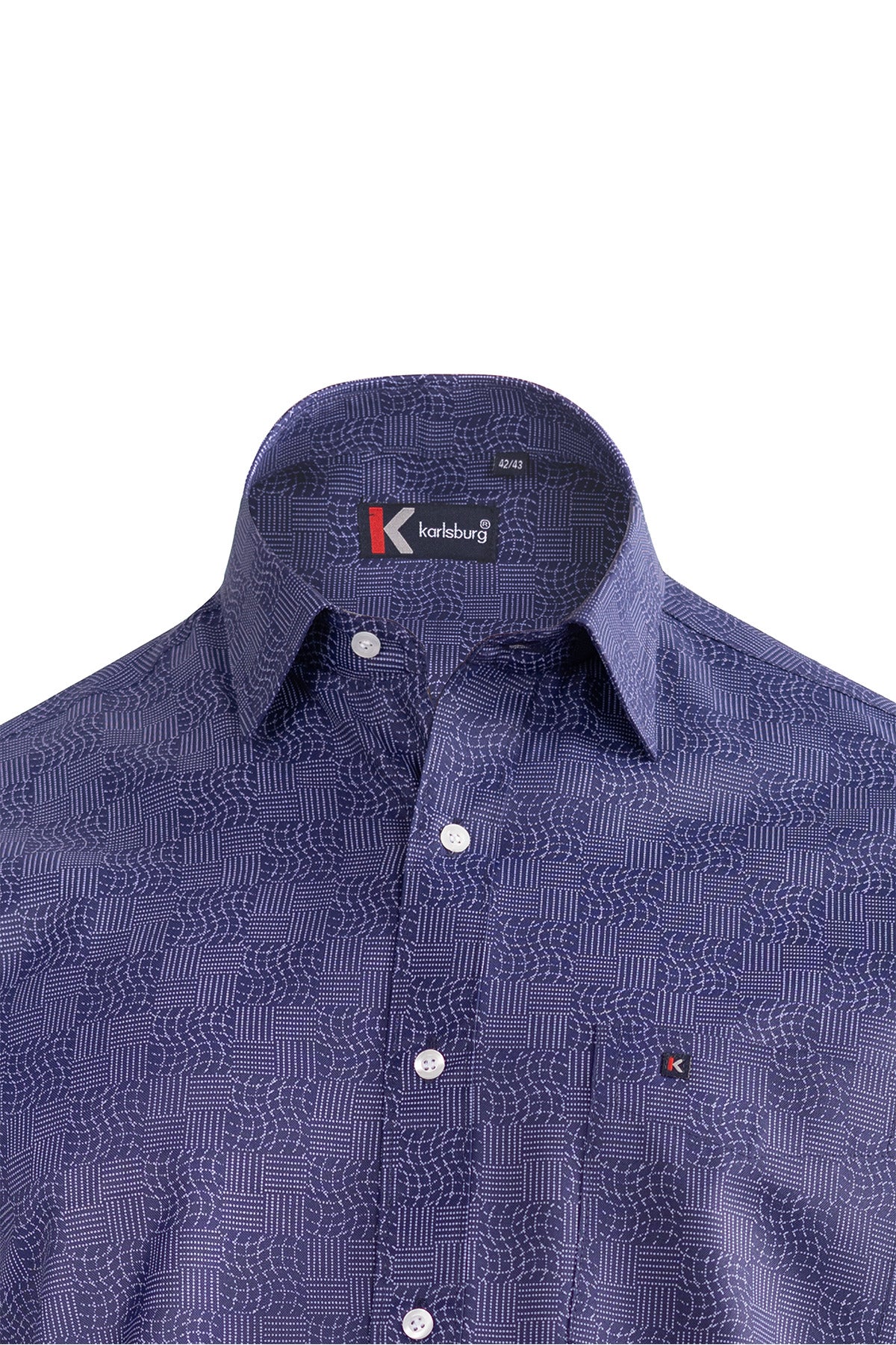 Men's Navy Blue White Shirt