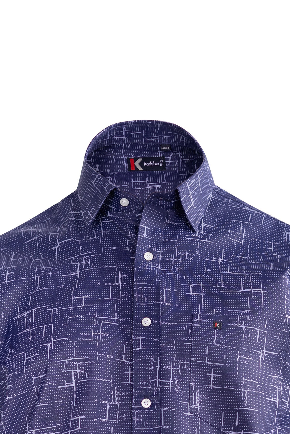 Men's Navy Blue White Shirt