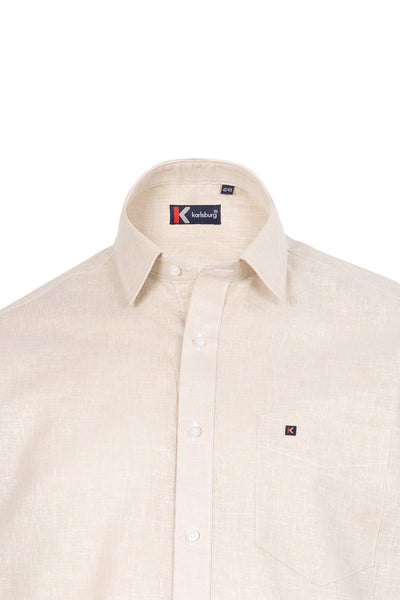 Men's Beige Linen Shirt