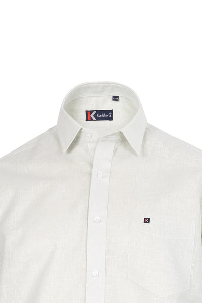 Men's Off White Linen Shirt