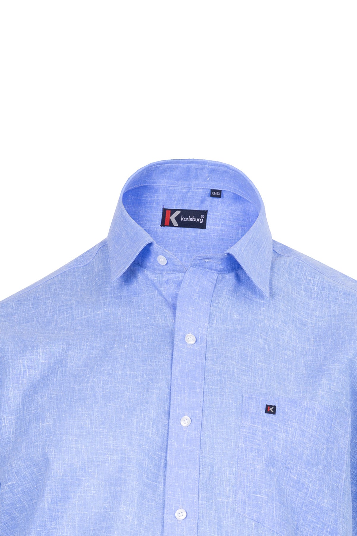 Men's Maya Blue Linen Shirt