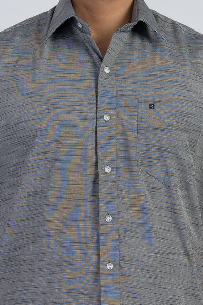 Combo Men's Premium Cotton Dhoti with Silver Shirt