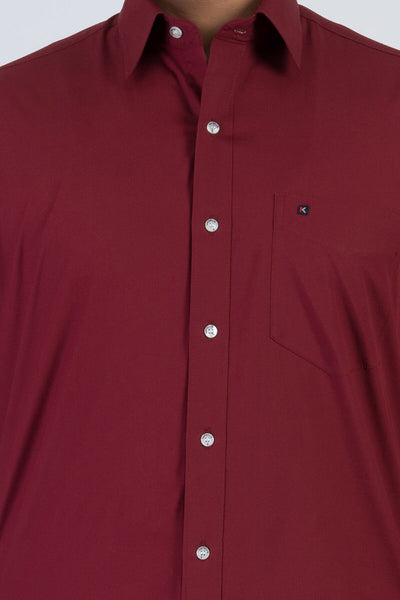 Combo Men's Premium Cotton Dhoti with Brick Shirt