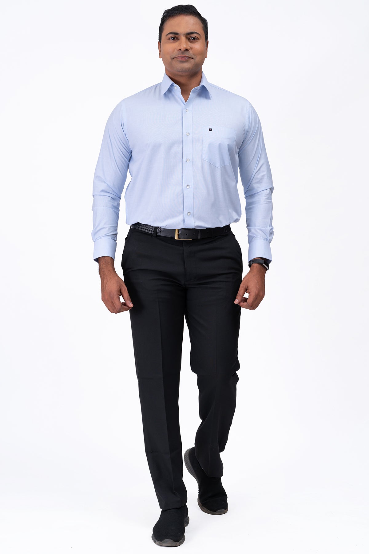 Classy Black Skinny Fit Stretchablle Trouser Blue Shirt Optional – Sujatra
