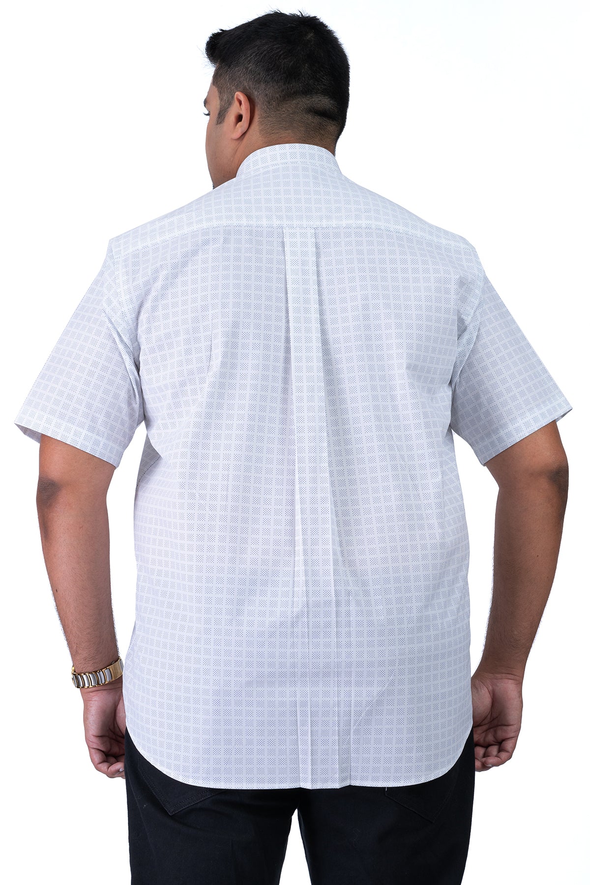 Men's White Navy Plus Size Shirt