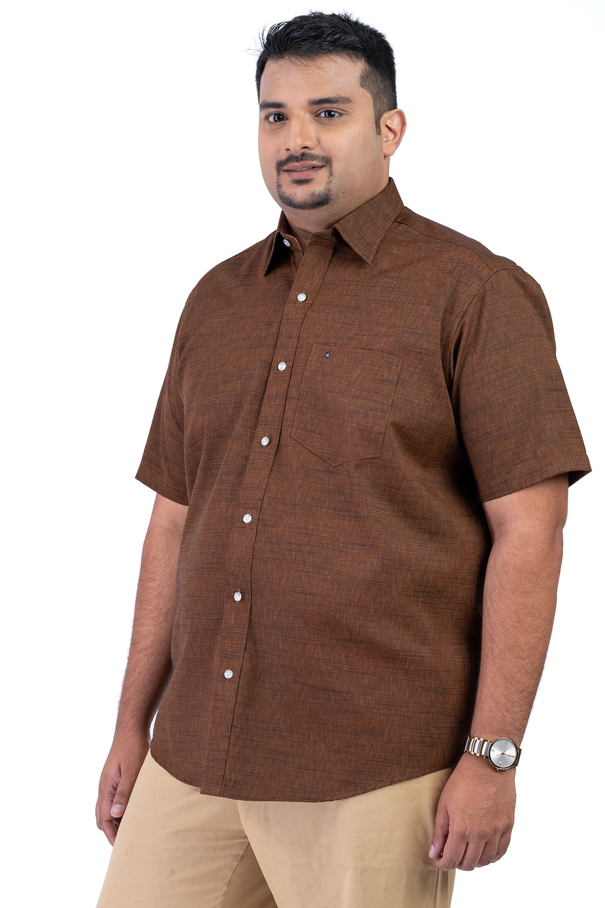Men's Brown Plus Size Shirt