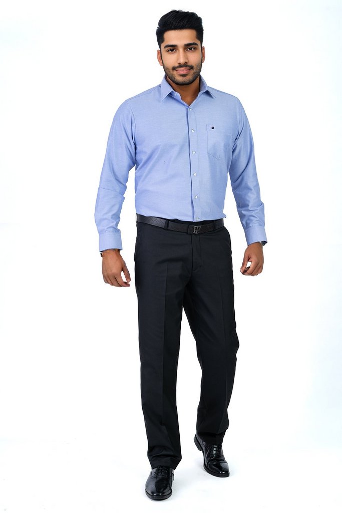 Mens Blue Oxford Shirt