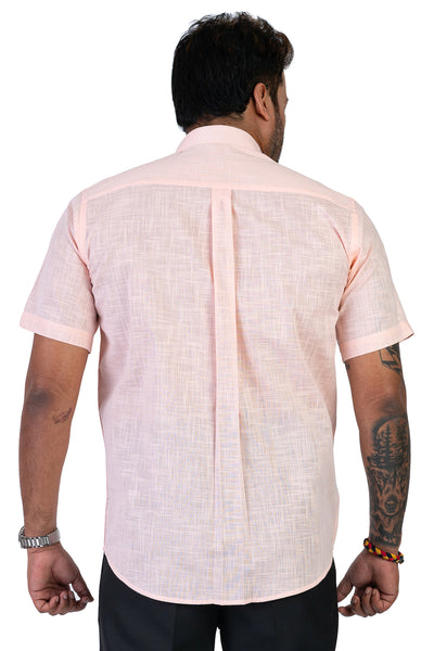 Mens Pink Cotton Linen Shirt