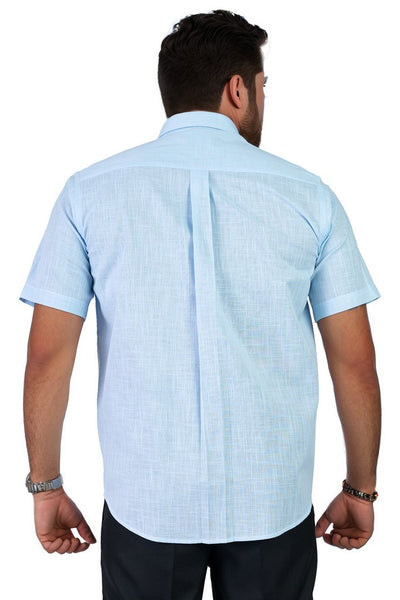 Mens Blue Cotton Linen Shirt