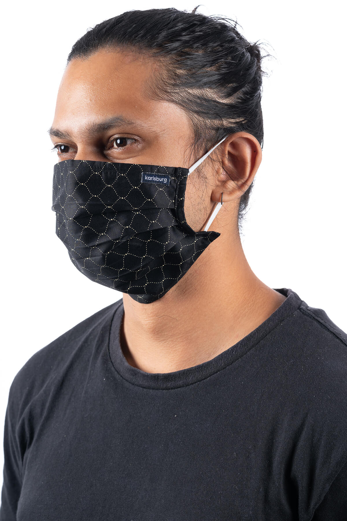 Black and Gold Adult Face Mask - Pack of 10