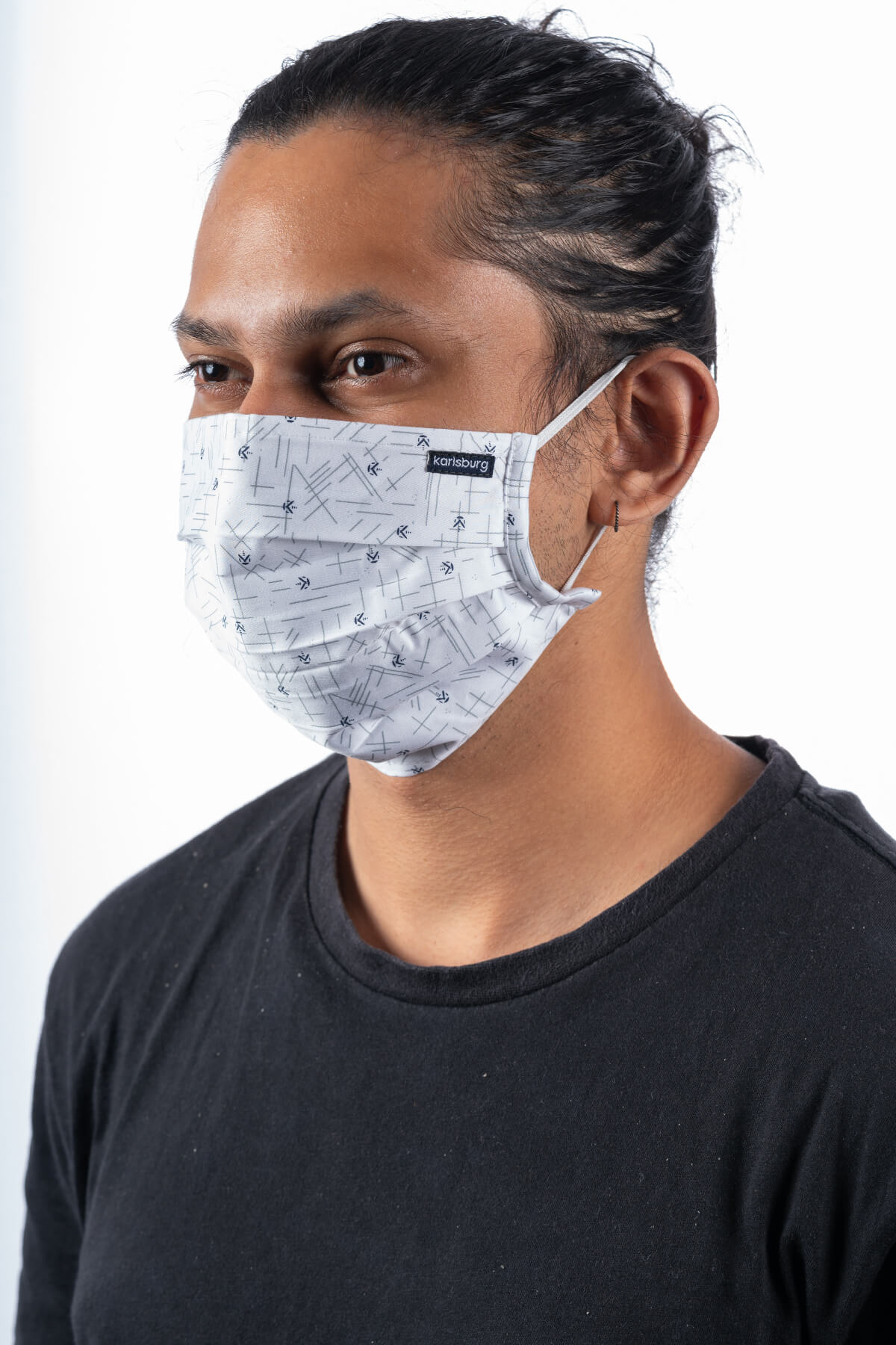 White and Black Adult Face Mask - Pack of 10