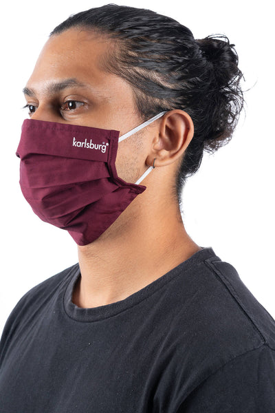 Maroon Adult Face Mask - Pack of 10
