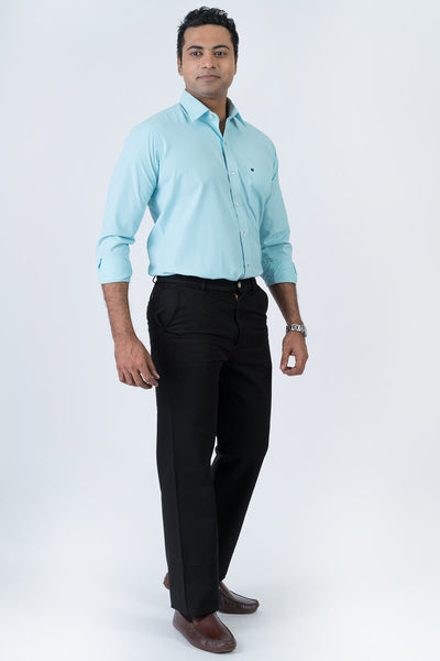 Mens White Green Slim Fit Shirt