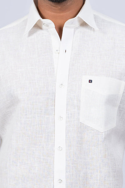 Mens Off White Regular Fit Shirt
