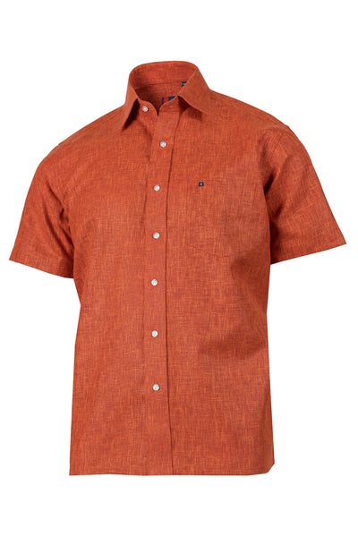 Mens Dark Orange Regular Fit Shirt