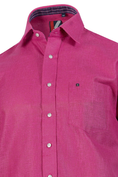 Mens Reddish Pink Regular Fit Shirt