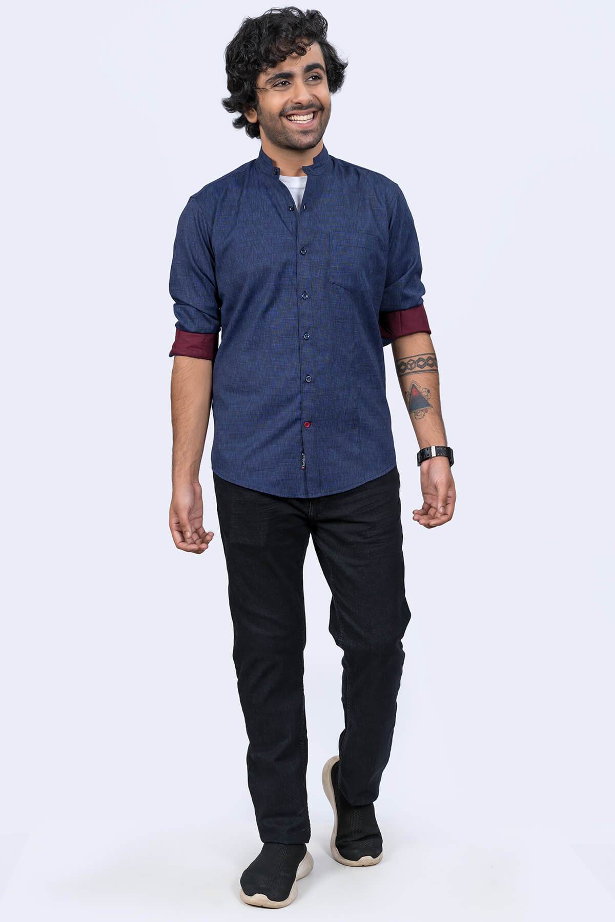 Mens Navy Slim Fit Shirt