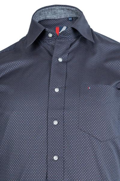 Mens Black Grey Regular Fit Shirt