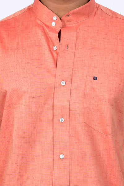 Mens Light Orange Regular Fit Shirt