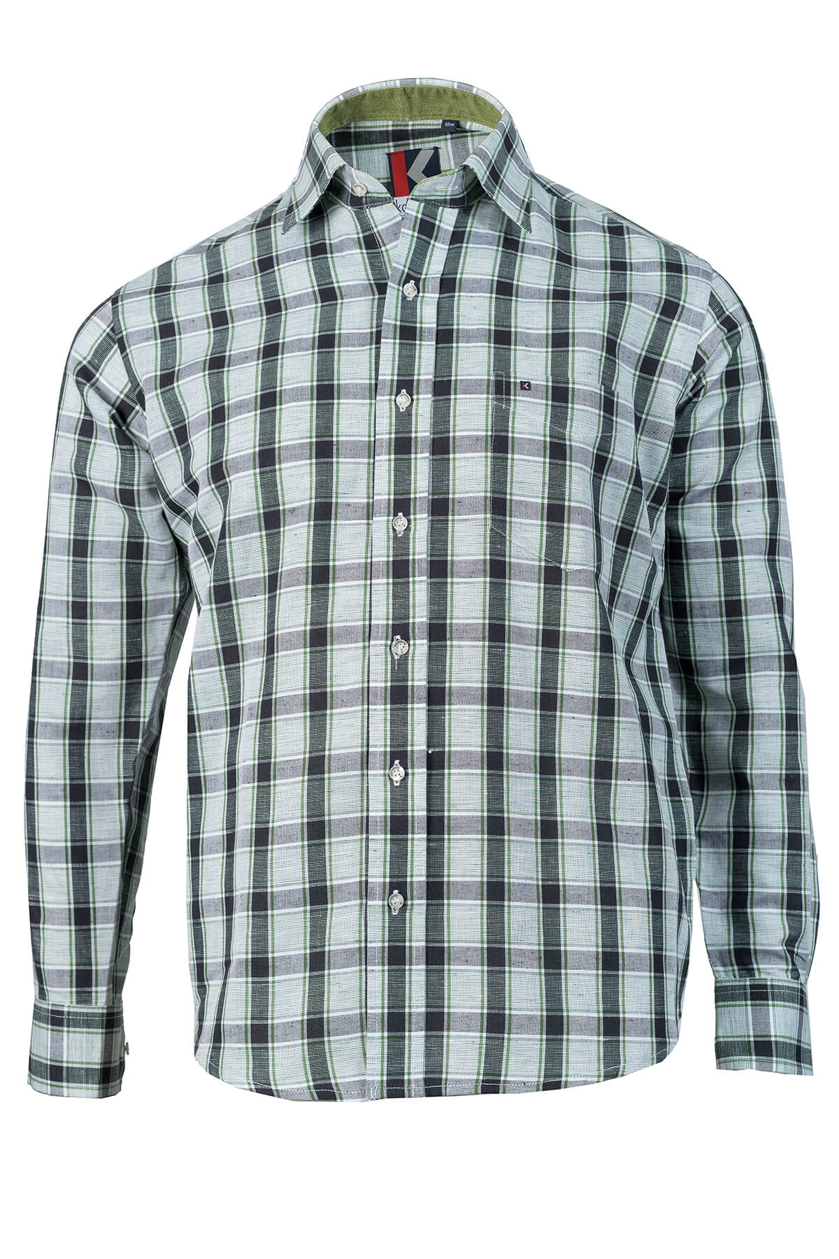 Men's Grey Green Regular Fit Shirt