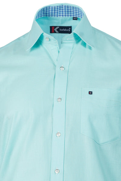 Men's Teal Linen Shirt