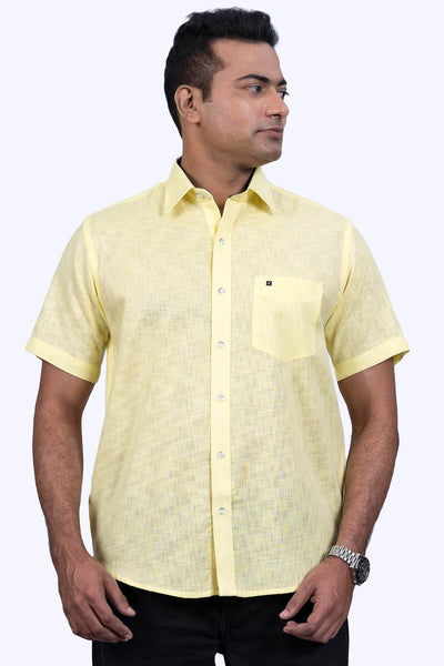 Mens Yellow Regular Fit Shirt