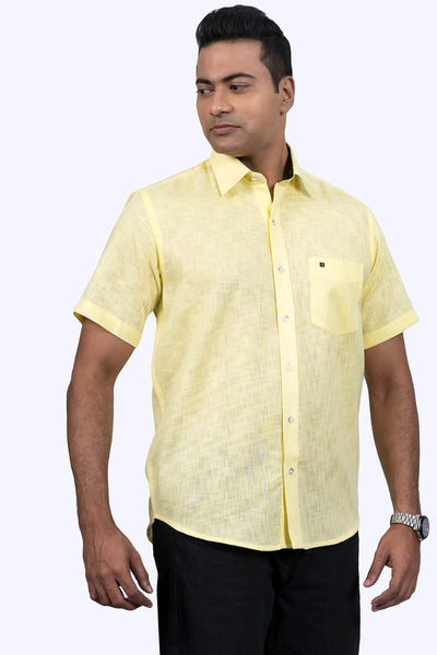 Mens Yellow Regular Fit Shirt